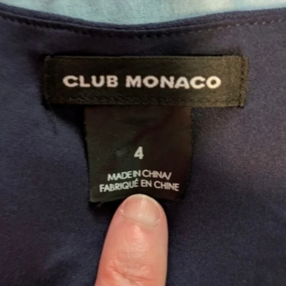 Club Monaco Navy Blue Lace-Up T-shirt Dress - Picture 4 of 8